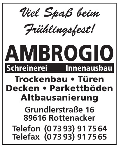Ambrogio Schrenerei Innenausbau