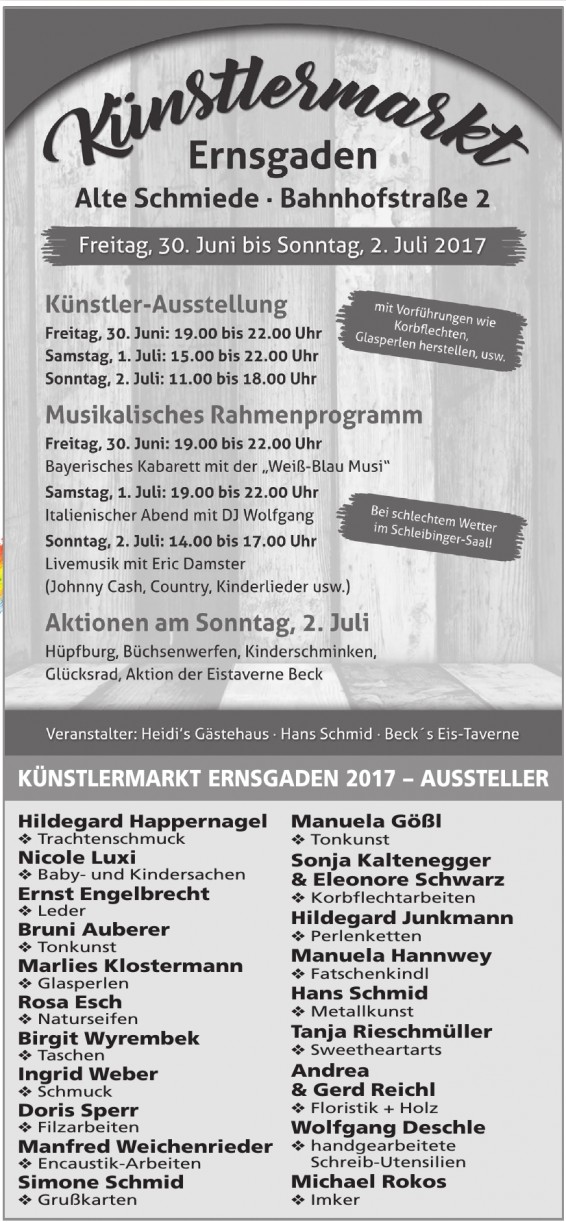 Künstlermmarkt Ernsgaden