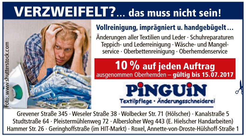 Pinguin Textilpflege Änderungsschneiderei