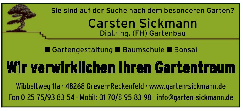 Carsten Sickmann Dipl.-Ing. (FH) Gartenbau