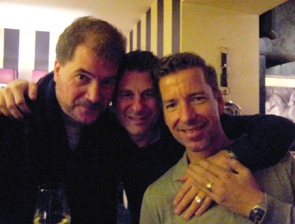 Mark Pflüger, Mark Willhöft, Florian Fude beim Klassentreffen im „Riva“