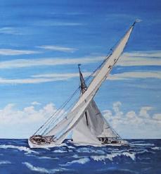 „Kreuzende Yachten“ von I. Antelmann