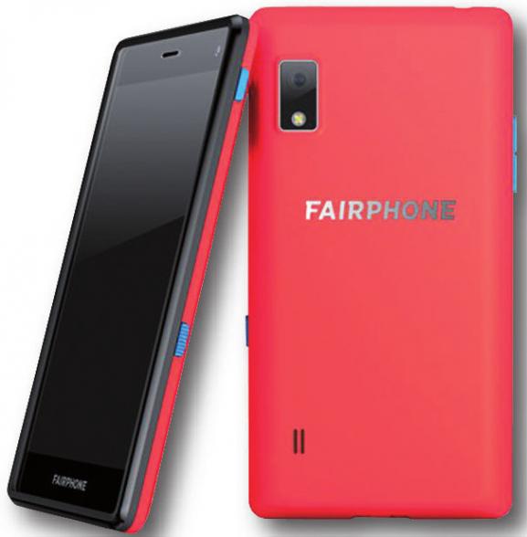 Das Fairphone in der Farbe Coral Red FOTO: FAIRPHONE