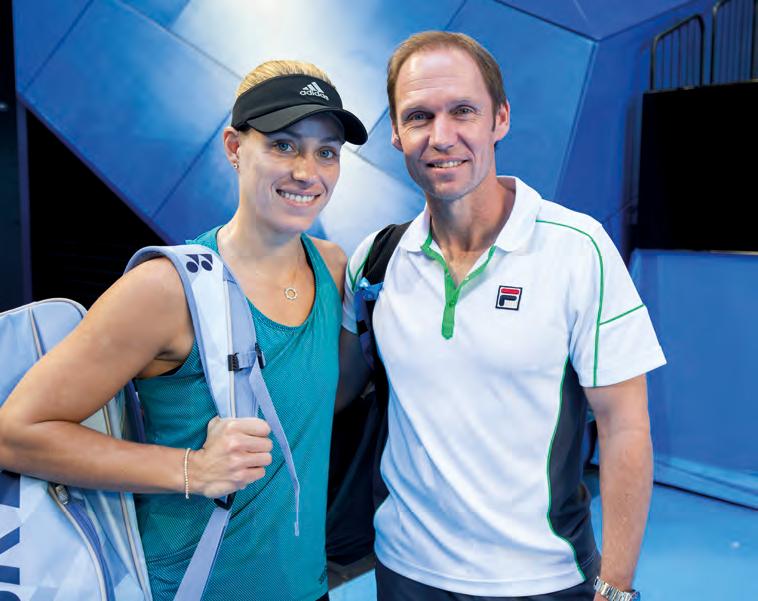 Erster öffentlicher Auftritt. Angelique Kerber mit ihrem neuen Coach, Rainer Schüttler. Foto: Jürgen Hasenkopf Erster öffentlicher Auftritt. Angelique Kerber mit ihrem neuen Coach, Rainer Schüttler. Foto: Jürgen Hasenkopf