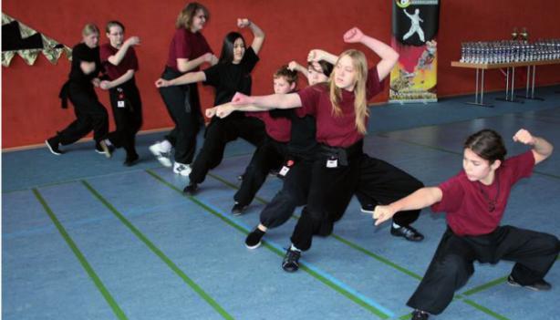 Jugendliche des Turnierteams der Wu Wei Schule