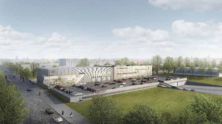 Die Architektenzeichnung vermittelt einen Eindruck des neuen Audi terminals Foto: Hamburger Architektenbüro Kleta Die Architektenzeichnung vermittelt einen Eindruck des neuen Audi terminals Foto: Hamburger Architektenbüro Kleta