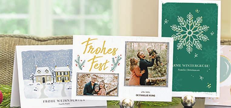 Als Klappkarte mit persönlichen Fotos oder traditioneller Gestaltung: Weihnachtskarten werden bei den Deutschen immer beliebter Foto: Vistaprint Als Klappkarte mit persönlichen Fotos oder traditioneller Gestaltung: Weihnachtskarten werden bei den Deutschen immer beliebter Foto: Vistaprint