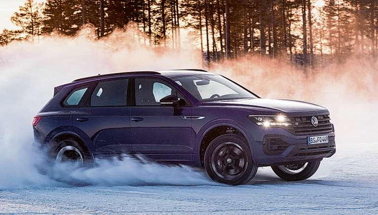 Dank Allradantrieb macht der VW Touareg R auch auf Schnee eine gute Figur Foto: Volkswagen Dank Allradantrieb macht der VW Touareg R auch auf Schnee eine gute Figur Foto: Volkswagen