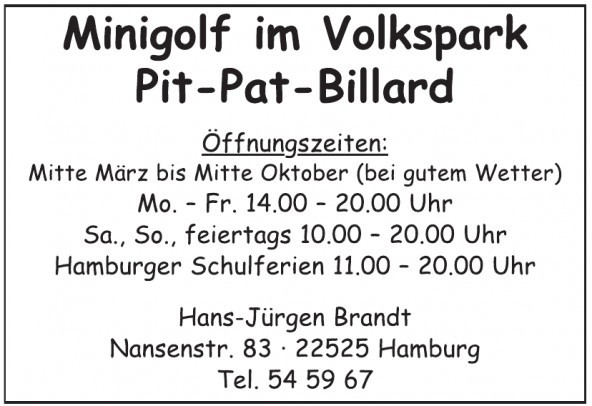Miniaturgolf und Pit-Pat im Altonaer Volkspark