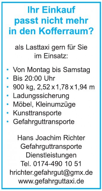 Gefahrguttransporte Dienstleistungen