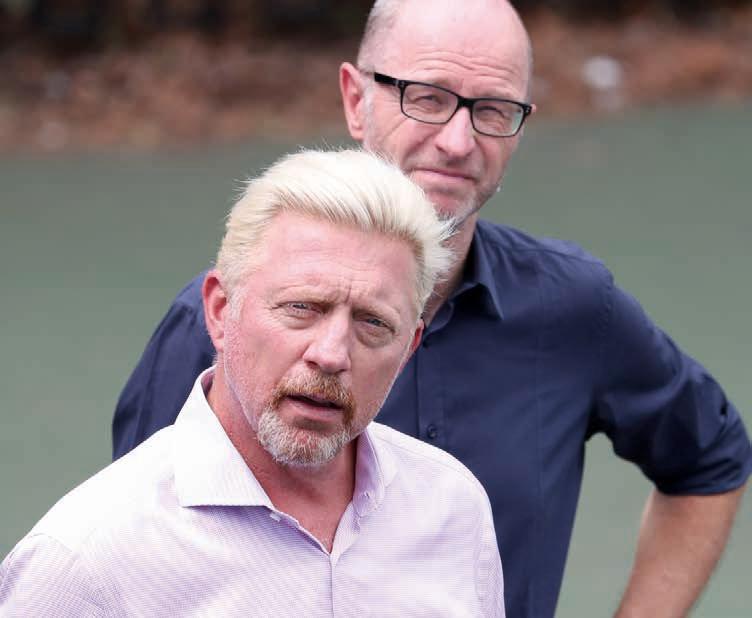 Boris Becker und Matthias Stach freuen sich bereits auf die Australian Open. Eurosport Reporter müsste man sein. Foto: Jürgen Hasenkopf Boris Becker und Matthias Stach freuen sich bereits auf die Australian Open. Eurosport Reporter müsste man sein. Foto: Jürgen Hasenkopf
