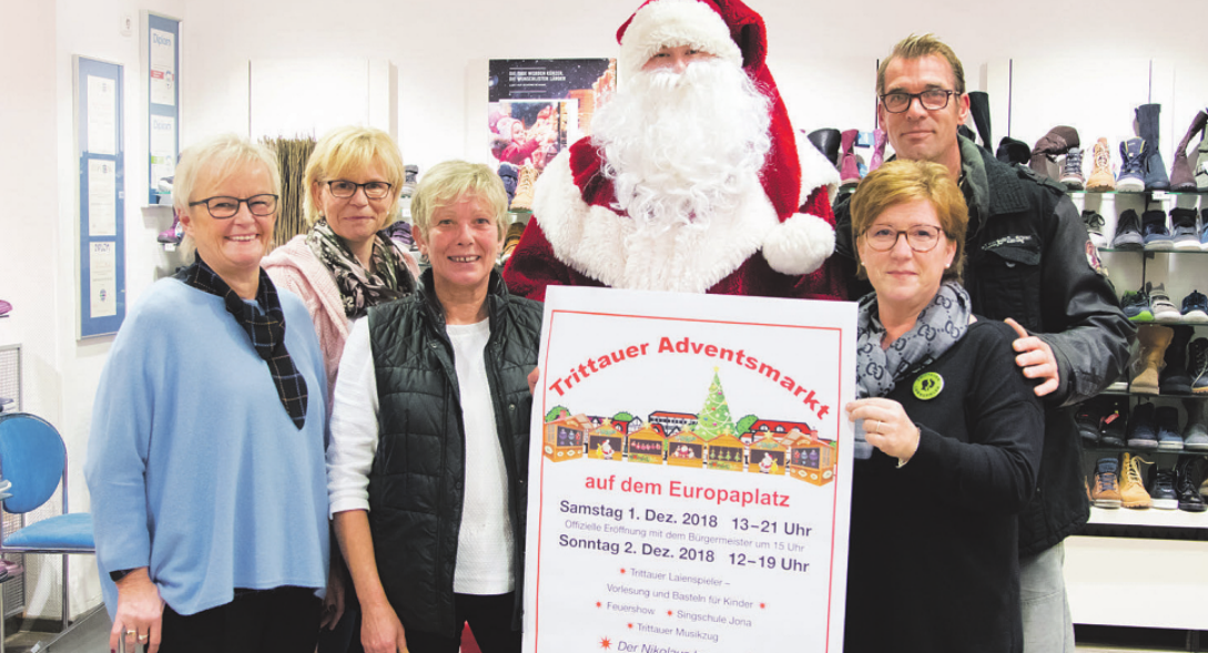 Die Gewerbegemeinschaft GGT und der Nikolaus laden ein zum 3. Trittauer Weihnachtsmarkt Foto: fp Die Gewerbegemeinschaft GGT und der Nikolaus laden ein zum 3. Trittauer Weihnachtsmarkt Foto: fp