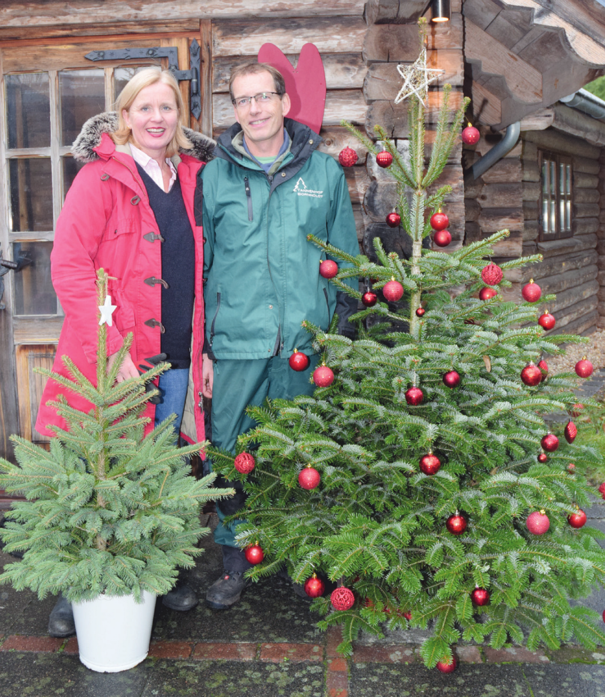 Henning Bornholdt und seine Frau Ingrid Körner-Bornholdt haben zum Adventsspektakel mit Weihnachtsbaumverkauf auf ihrem Hof in Lutzhorn wieder einiges vorbereitet Foto: Kuno Klein Henning Bornholdt und seine Frau Ingrid Körner-Bornholdt haben zum Adventsspektakel mit Weihnachtsbaumverkauf auf ihrem Hof in Lutzhorn wieder einiges vorbereitet Foto: Kuno Klein
