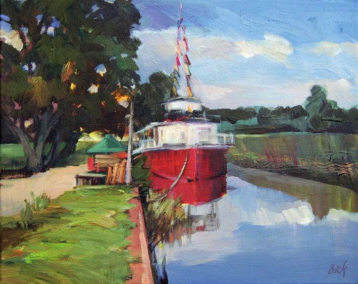 Theaterschiff „Batavia“, Acryl auf Leinwand