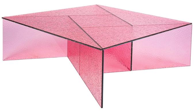 Von zwei Spaniern entworfen: Glastisch „Aspa“ (Pulpo). Von zwei Spaniern entworfen: Glastisch „Aspa“ (Pulpo).