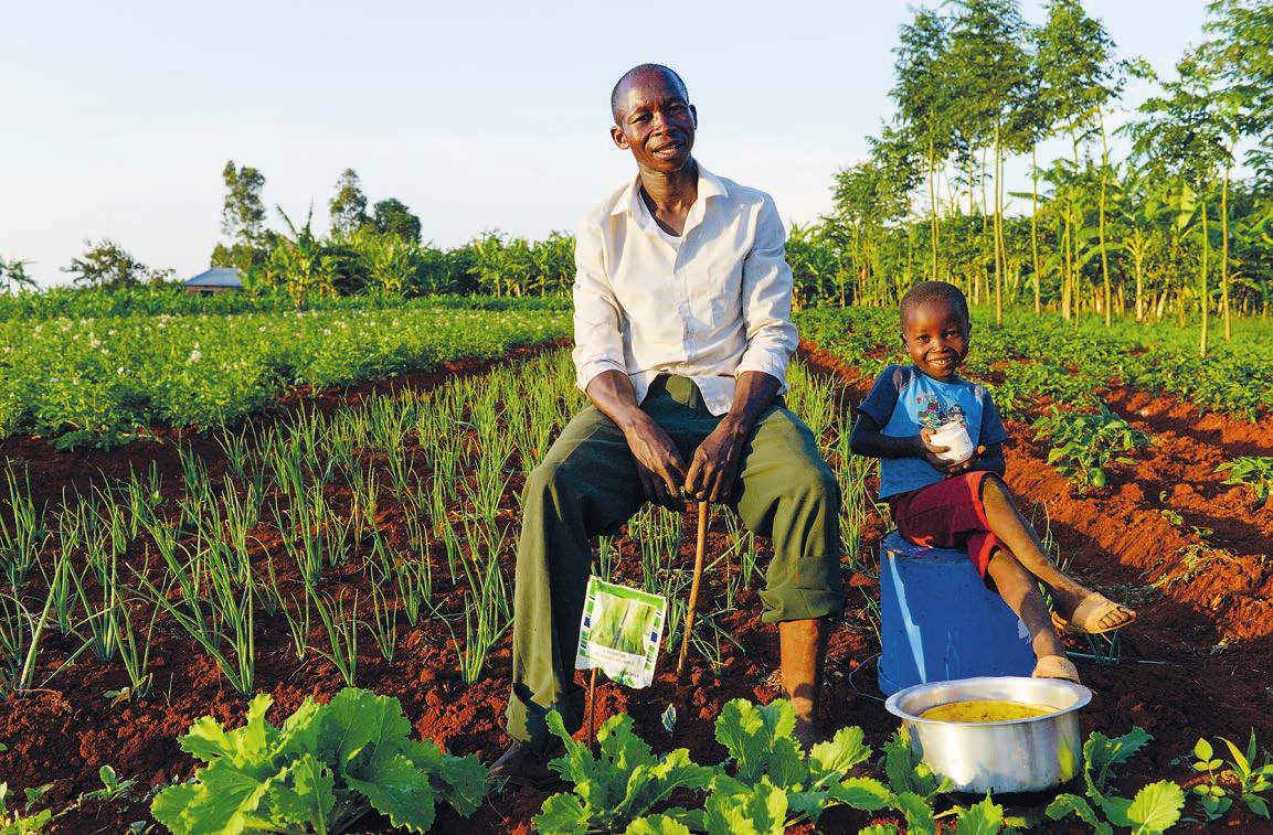 Isaya Mwita und sein Sohn im Gemüsegarten im Dorf Kewamaba im Tarime Distrikt in Tansania, den er dank Brot für die Welt anlegen konnte Foto: Jörg Böthling/Brot für die Welt Isaya Mwita und sein Sohn im Gemüsegarten im Dorf Kewamaba im Tarime Distrikt in Tansania, den er dank Brot für die Welt anlegen konnte Foto: Jörg Böthling/Brot für die Welt