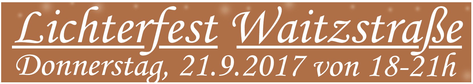 Lichterfest Waitzstraße