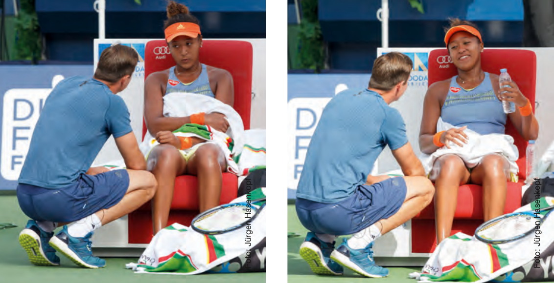 Bei den Australian Open filmte Sasha Bajin noch die Siegerehrung von Naomi Osaka. Neun Tage später war er beurlaubt. Und niemand weiß so richtig warum. Selbst beim OnCourt Coaching bekam er noch ein Lächeln von Naomi zurück.  Fotos: Jürgen Hasenkopf Bei den Australian Open filmte Sasha Bajin noch die Siegerehrung von Naomi Osaka. Neun Tage später war er beurlaubt. Und niemand weiß so richtig warum. Selbst beim OnCourt Coaching bekam er noch ein Lächeln von Naomi zurück.  Fotos: Jürgen Hasenkopf