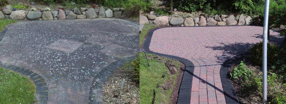 Vor und nach einer Reinigung durch Stone Clean