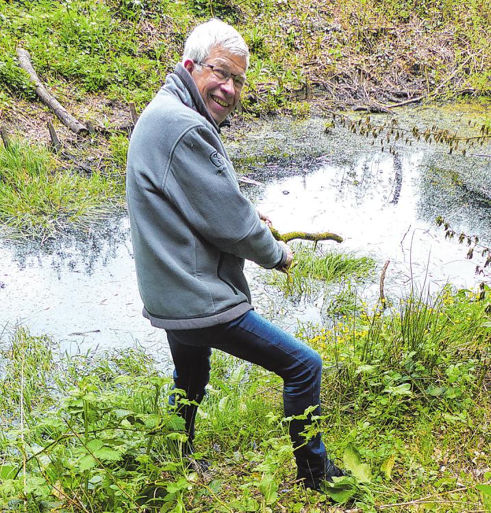 Gerd Grodd erklärte sich sofort bereit, die Pflege des Teiches und der Uferzone in Angriff zu nehmen und bekam dabei von weiteren Kleingärtnern aus dem Verein tatkräftige Unterstützung Gerd Grodd erklärte sich sofort bereit, die Pflege des Teiches und der Uferzone in Angriff zu nehmen und bekam dabei von weiteren Kleingärtnern aus dem Verein tatkräftige Unterstützung