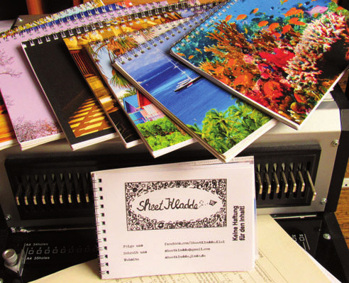 Die Sheetkladde besteht aus Recycling-Material
