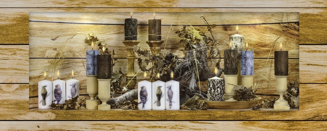 Weiße Kerzen mit Motiven aus der Tierwelt und eine natürliche Optik sind beliebt. Foto: Wiedemann Weiße Kerzen mit Motiven aus der Tierwelt und eine natürliche Optik sind beliebt. Foto: Wiedemann