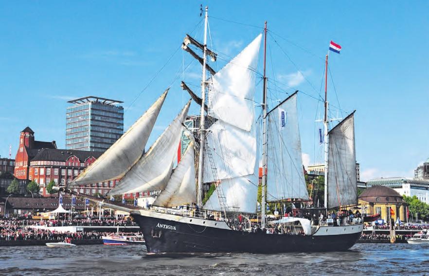Gern gesehener Geburtstagsgast: Großsegler wie die Antigua, Foto: Hamburg Messe und Congress Gern gesehener Geburtstagsgast: Großsegler wie die Antigua, Foto: Hamburg Messe und Congress