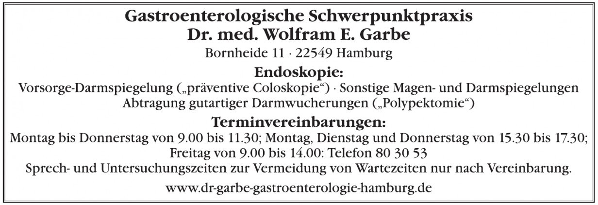 Gastroenterologische Schwerpunktpraxis Dr. med. Wolfram E. Garbe