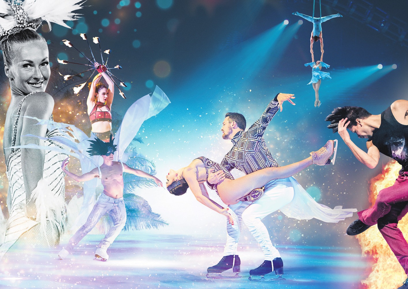 Showtime, die neue Produktion von HOLIDAY ON ICE, präsentiert nicht nur Eiskunstläufer der Weltklasse, sondern viele weitere Highlights – etwa eine atemberaubende Kostümwelt, eine gigantische LED-Wand und – ein Novum – sogar Bungee-Artisten Showtime, die neue Produktion von HOLIDAY ON ICE, präsentiert nicht nur Eiskunstläufer der Weltklasse, sondern viele weitere Highlights – etwa eine atemberaubende Kostümwelt, eine gigantische LED-Wand und – ein Novum – sogar Bungee-Artisten