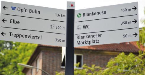 Fußgängerleitsystem an der Blankeneser Bahnhofstraße