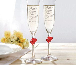 Gläser mit Gravur zur Hochzeit Foto: djd/Monsterzeug GmbH Gläser mit Gravur zur Hochzeit Foto: djd/Monsterzeug GmbH