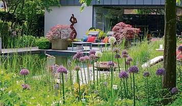 Ein Schwimmteich herrlich grün umrankt wertet den eigenen Garten auf Foto: Bahl Ein Schwimmteich herrlich grün umrankt wertet den eigenen Garten auf Foto: Bahl