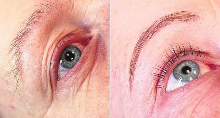 Mit dem Wimpern- und Augenbrauenlifting werden die Härchen langanhaltend in Form gebracht, sie wirken länger, voller, ausdrucksstärker. Foto: privat Mit dem Wimpern- und Augenbrauenlifting werden die Härchen langanhaltend in Form gebracht, sie wirken länger, voller, ausdrucksstärker. Foto: privat