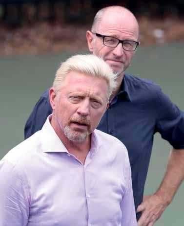 Die beiden Experten Boris Becker und Mathias Stach lieferten trotz Giro d’ Italia wieder gute Arbeit ab. Foto: Jürgen Hasenkopf Die beiden Experten Boris Becker und Mathias Stach lieferten trotz Giro d’ Italia wieder gute Arbeit ab. Foto: Jürgen Hasenkopf