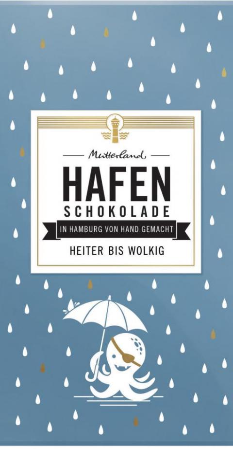 Die Schokoladensorte „Heiter bis Wolkig“ ist mit Kaffee bestreut