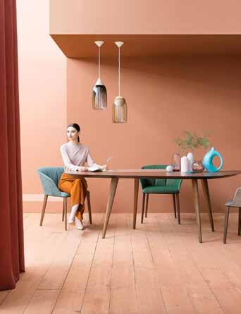 Trendkombination: Grün- und Blautöne gesellen sich zu abgesoftetem Lachsorange. Foto: Zanotta Trendkombination: Grün- und Blautöne gesellen sich zu abgesoftetem Lachsorange. Foto: Zanotta