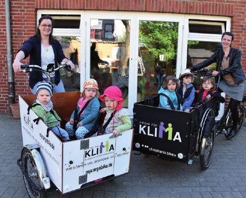 Unter den teilweise skeptischen Blicken der Kleinen bewährten sich die Lastenfahrräder