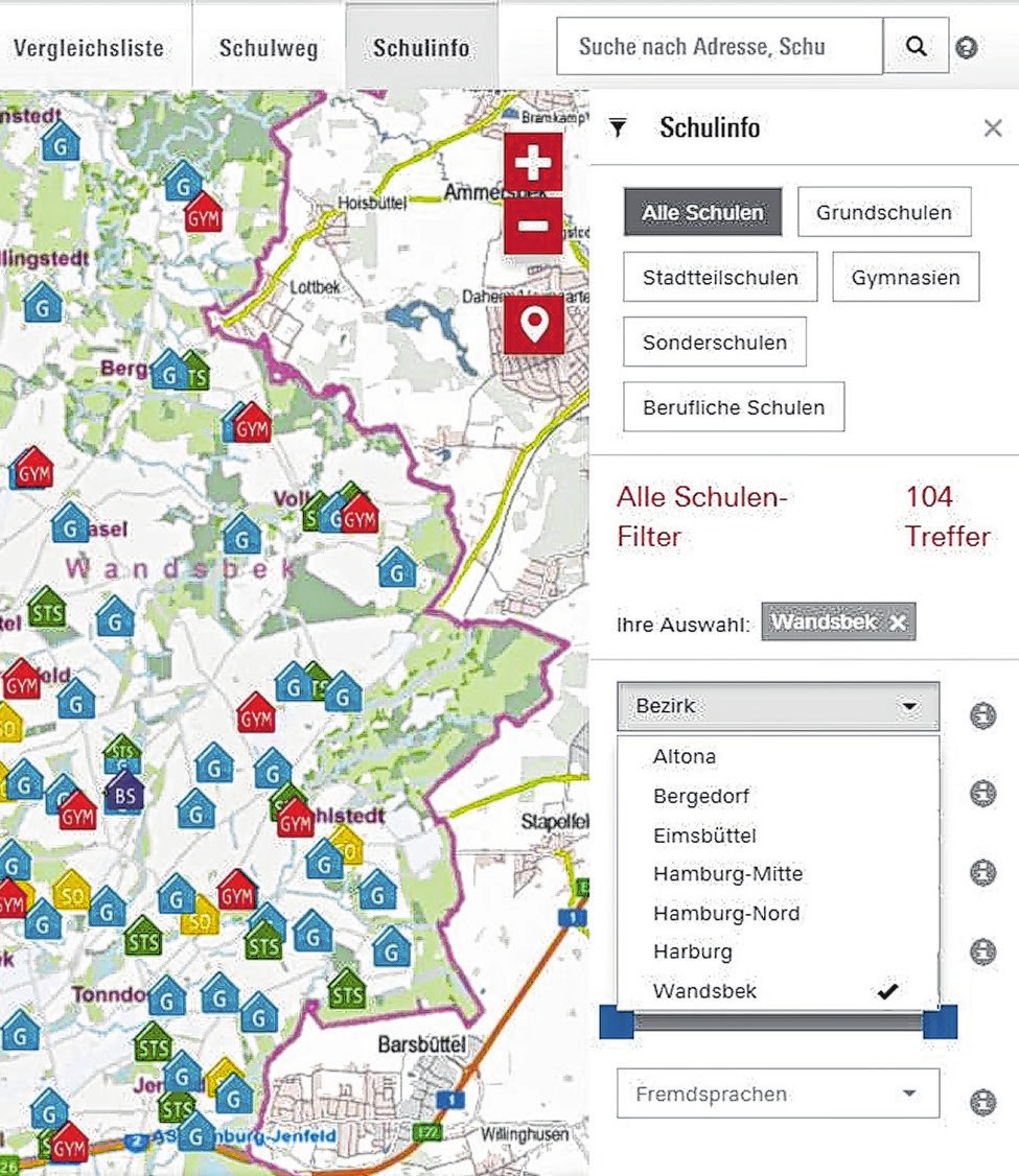 Hamburger Schulen: „Schulinfosystem“ der Stadt Hamburg