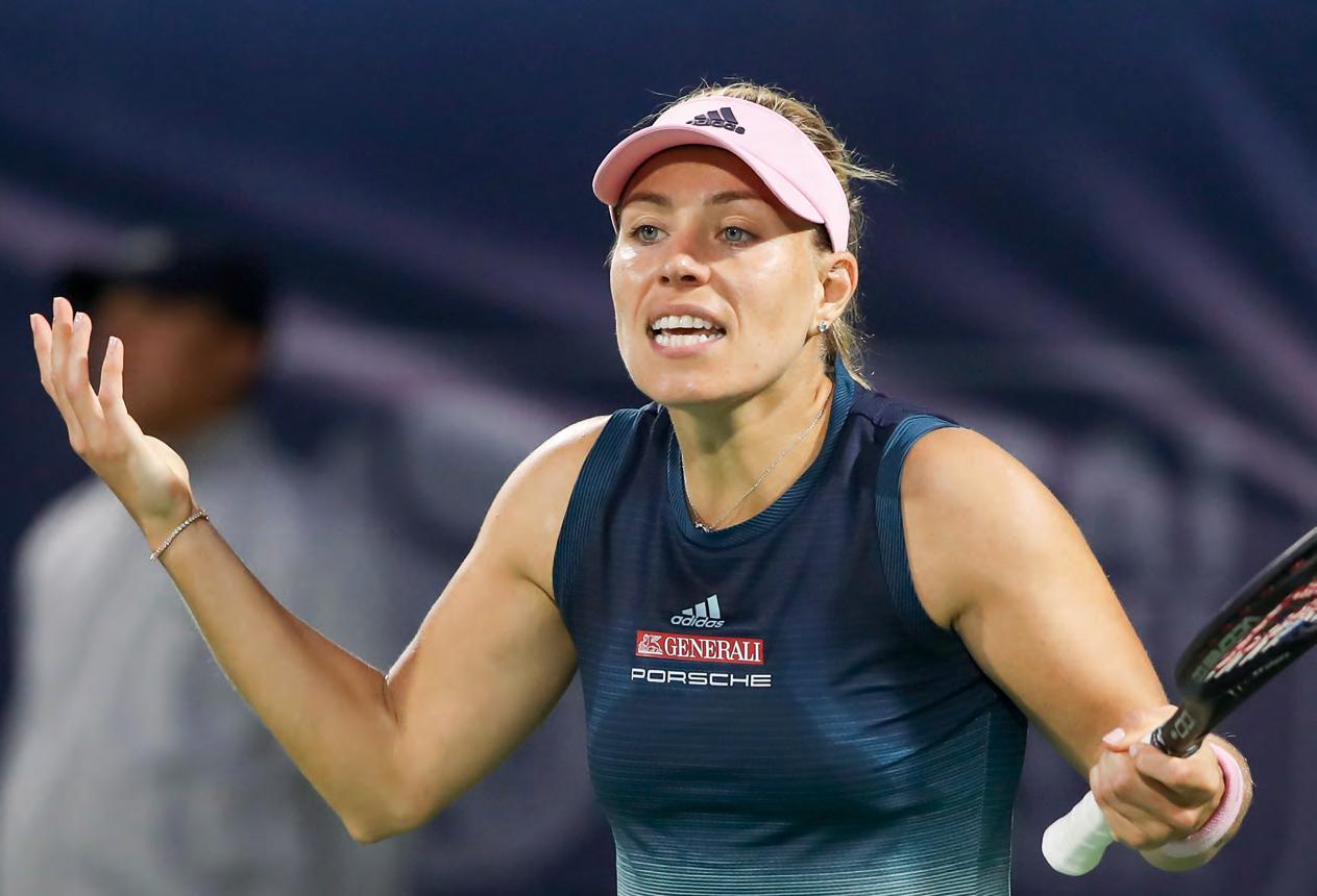 Verzweiflung, Wut und Frust. Angeliques Kerbers Ausbrüche erinnern an die legendären Selbstgespräche von Tommy Haas auf dem Platz. Foto: Jürgen Hasenkopf Verzweiflung, Wut und Frust. Angeliques Kerbers Ausbrüche erinnern an die legendären Selbstgespräche von Tommy Haas auf dem Platz. Foto: Jürgen Hasenkopf