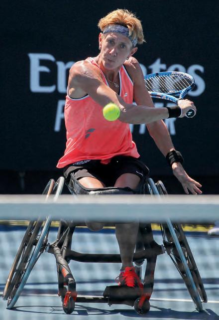 Sabine Ellerbrock, Deutschlands erfolgreichste Rollstuhltennisspielerin, verpasste den Doppeltitel knapp. Foto: Jürgen Hasenkopf Sabine Ellerbrock, Deutschlands erfolgreichste Rollstuhltennisspielerin, verpasste den Doppeltitel knapp. Foto: Jürgen Hasenkopf