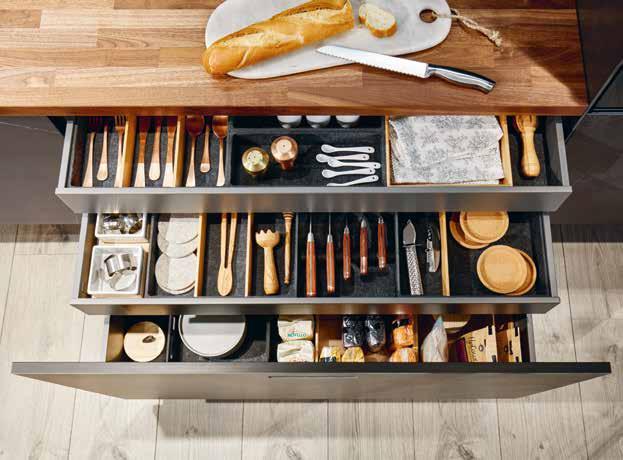 Die Schubladensysteme von next125 bieten genug Stauraum für alle Küchenhelfer. Foto: next125  Die Schubladensysteme von next125 bieten genug Stauraum für alle Küchenhelfer. Foto: next125