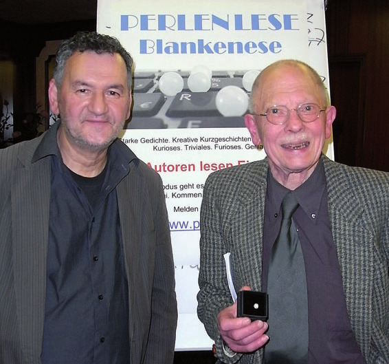 Initiator M. Meisels und Sieger Hawe Herbig in Perlenfeierlaune
