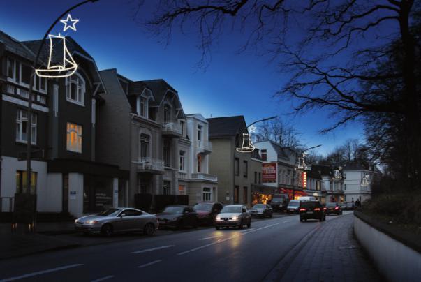 Sterne mit Pfahlewer, Fotomontage der geplanten Dekoration