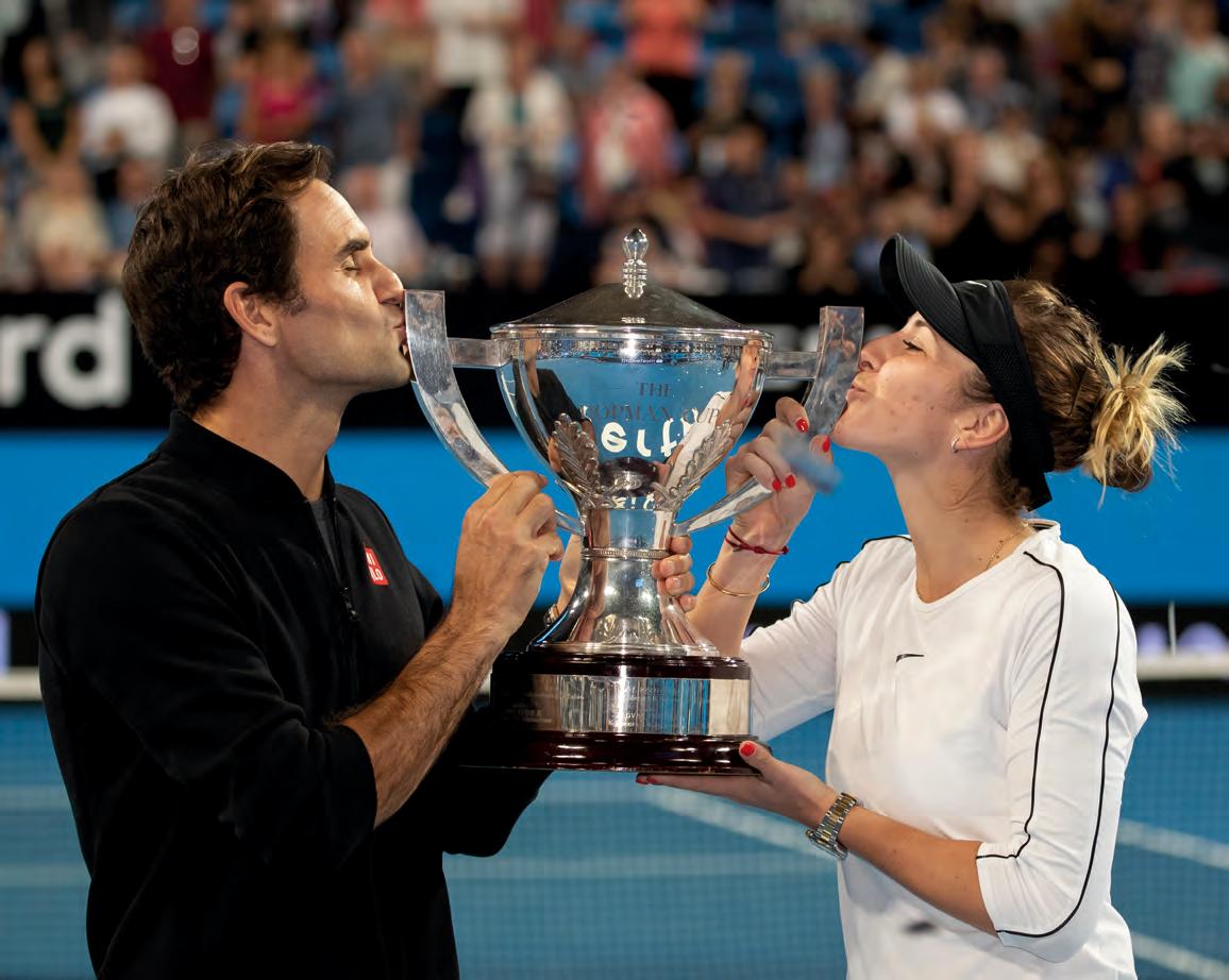 Silvester Sieger Gala in Down Under. Die Schweiz mit Belinda Bencic und Roger Federer. Foto: Jürgen Hasenkopf Silvester Sieger Gala in Down Under. Die Schweiz mit Belinda Bencic und Roger Federer. Foto: Jürgen Hasenkopf