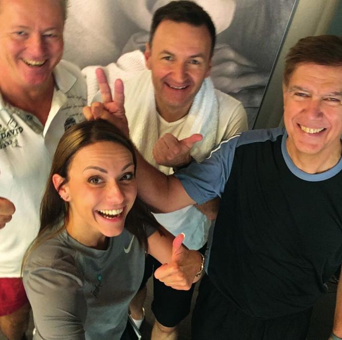 Dirk, Andreas und Wolfgang mit Trainerin Julia